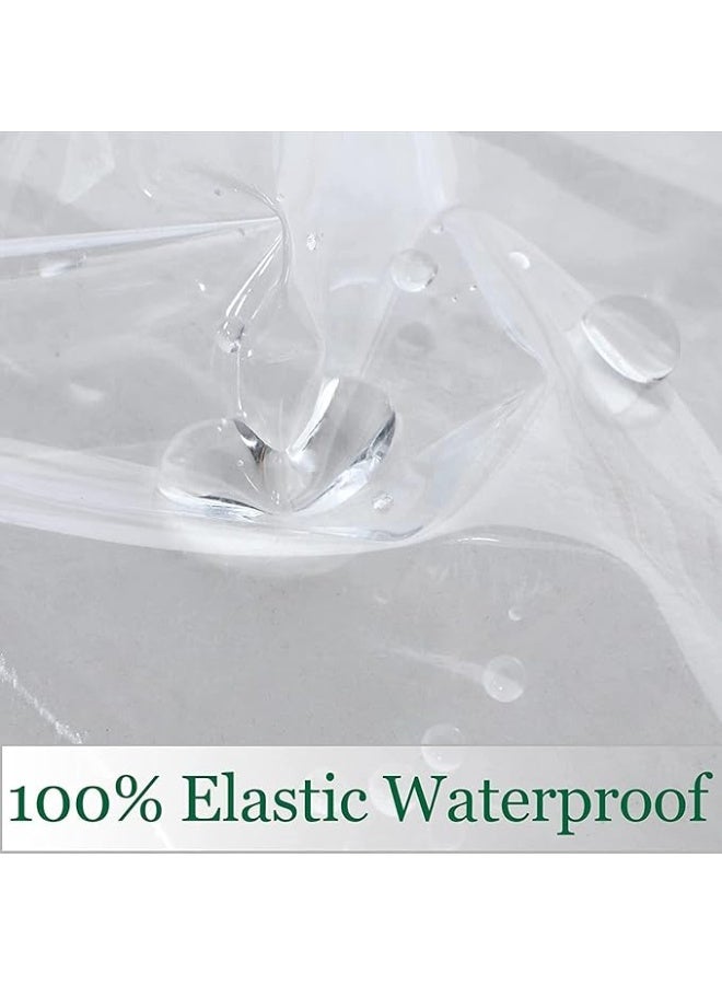 Clear Plastic Tablecloth Protector, 100% Waterproof Oilproof Stain Resistant Wipeable Rectangle Transparant Vinyl Table Cover, Clear Table Cloth for Indoor Outdoor Dining (137 x 274cm) - Image 3